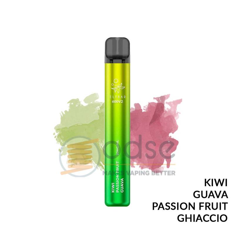 KIWI PASSION FRUIT GUAVA POD USA E GETTA ELFBAR 600 V2 - Pod usa e getta