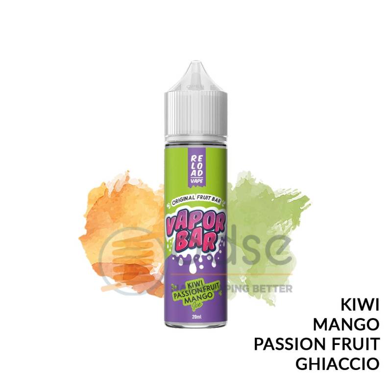 KIWI PASSION FRUIT MANGO ICE PREMIX VAPORBAR RELOAD VAPE - Mix 'n vape