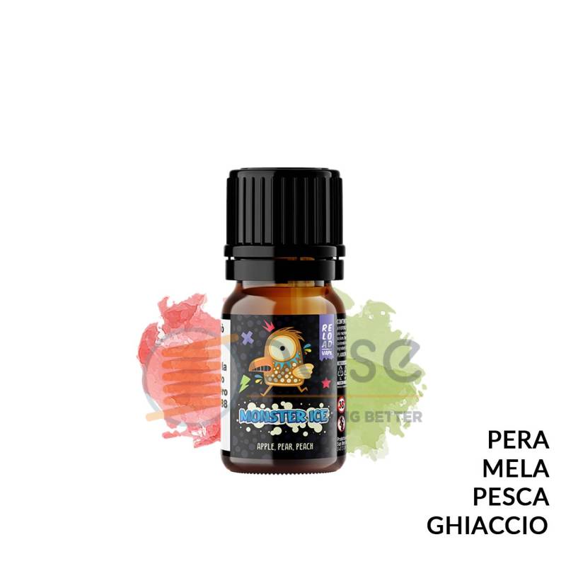 APPLE PEAR PEACH AROMA MONSTER ICE RELOAD VAPE - Fruttati