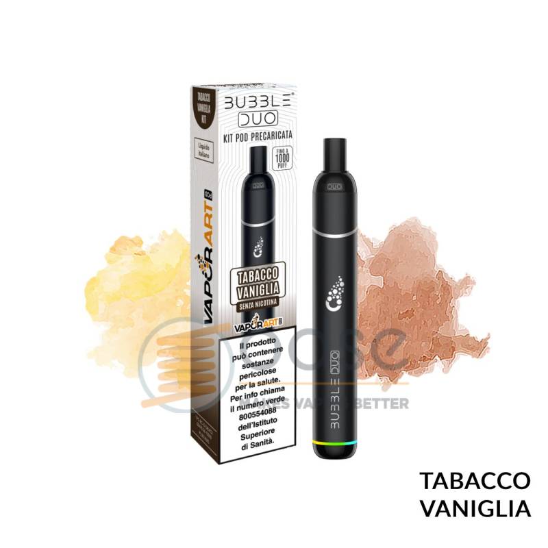 TABACCO VANIGLIA POD BUBBLE DUO VAPORART - Pod usa e getta