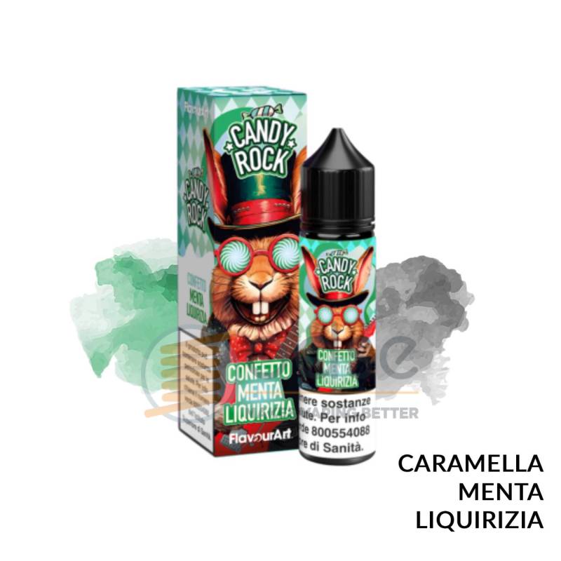 CONFETTO MENTA E LIQUIRIZIA PREMIX CANDY ROCK FLAVOURART - Mix 'n vape