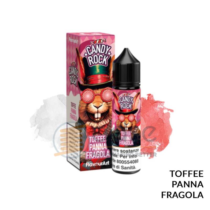 TOFFEE PANNA E FRAGOLA PREMIX CANDY ROCK FLAVOURART - Mix 'n vape