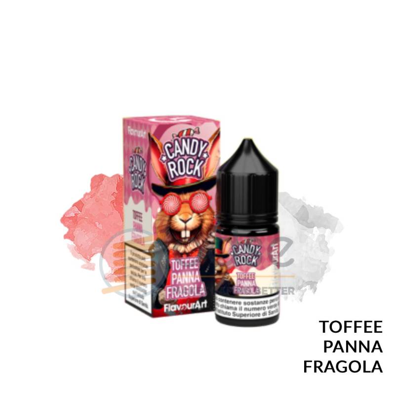 TOFFEE PANNA E FRAGOLA MINI PREMIX CANDY ROCK FLAVOURART - Mini Mix 'n vape