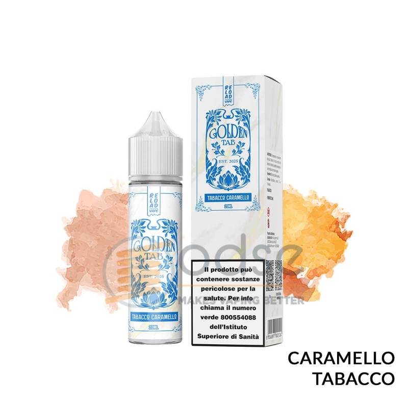 TABACCO CARAMELLO PREMIX GOLDEN TAB RELOAD VAPE - Mix 'n vape